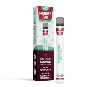 Wunderbar CBD 500mg Disposable - Blackcurrant Menthol - Pack of 10