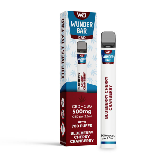 Wunderbar CBD 500mg Disposable - Blueberry Cherry Cranberry - Pack of 10