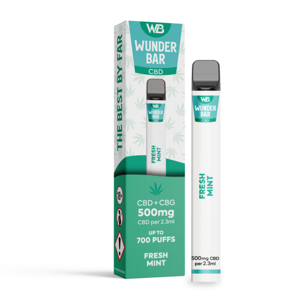 Wunderbar CBD 500mg Disposable - Fresh Mint - Pack of 10