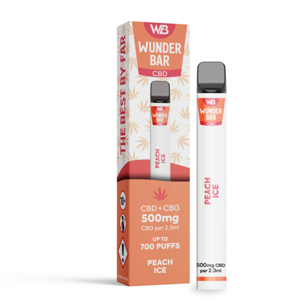 Wunderbar CBD 500mg Disposable - Peach Ice - Pack of 10