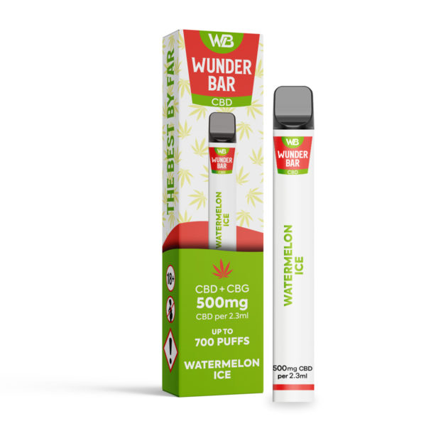 Wunderbar CBD 500mg Disposable - Watermelon Ice - Pack of 10