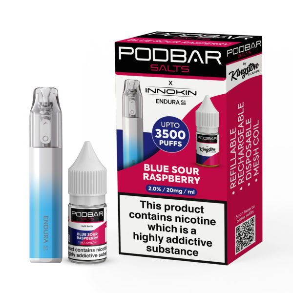 Podbar Salts x Innokin Endura S1 - Blue Sour Raspberry - 10mg - Pack of 5