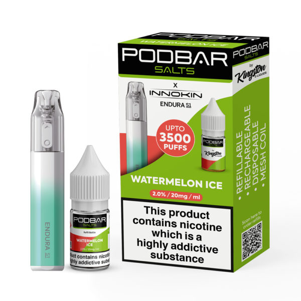 Podbar Salts x Innokin Endura S1 - Watermelon Ice - 10mg - Pack of 5